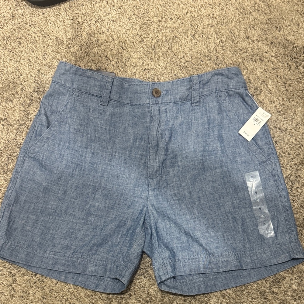 GAP Chambray Denim Shorts Women Size 6 Lightweight Summer Casual